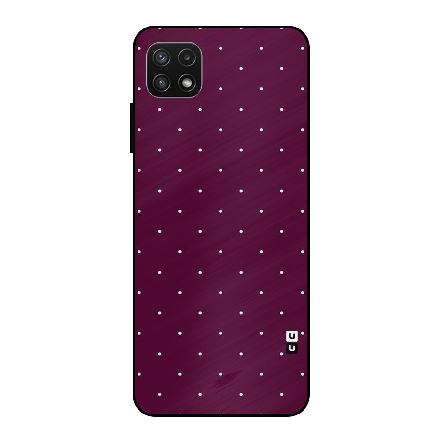Purple Polka Metal Back Case for Galaxy A22 5G