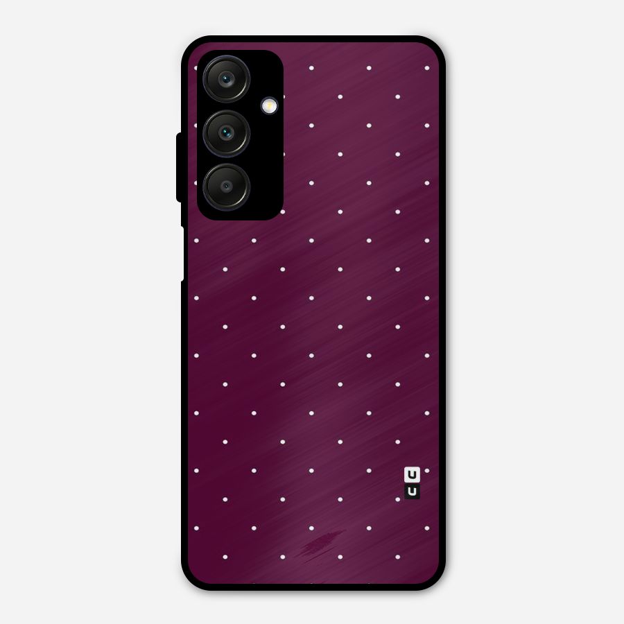 Purple Polka Metal Back Case for Galaxy A25 5G
