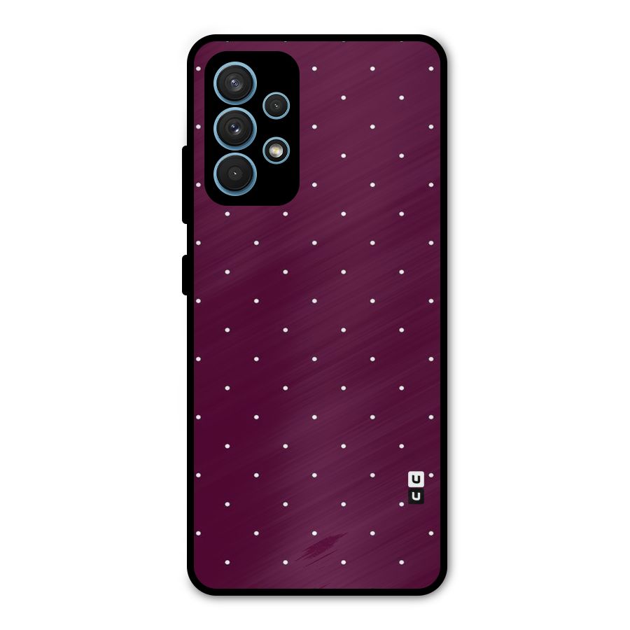 Purple Polka Metal Back Case for Galaxy A32