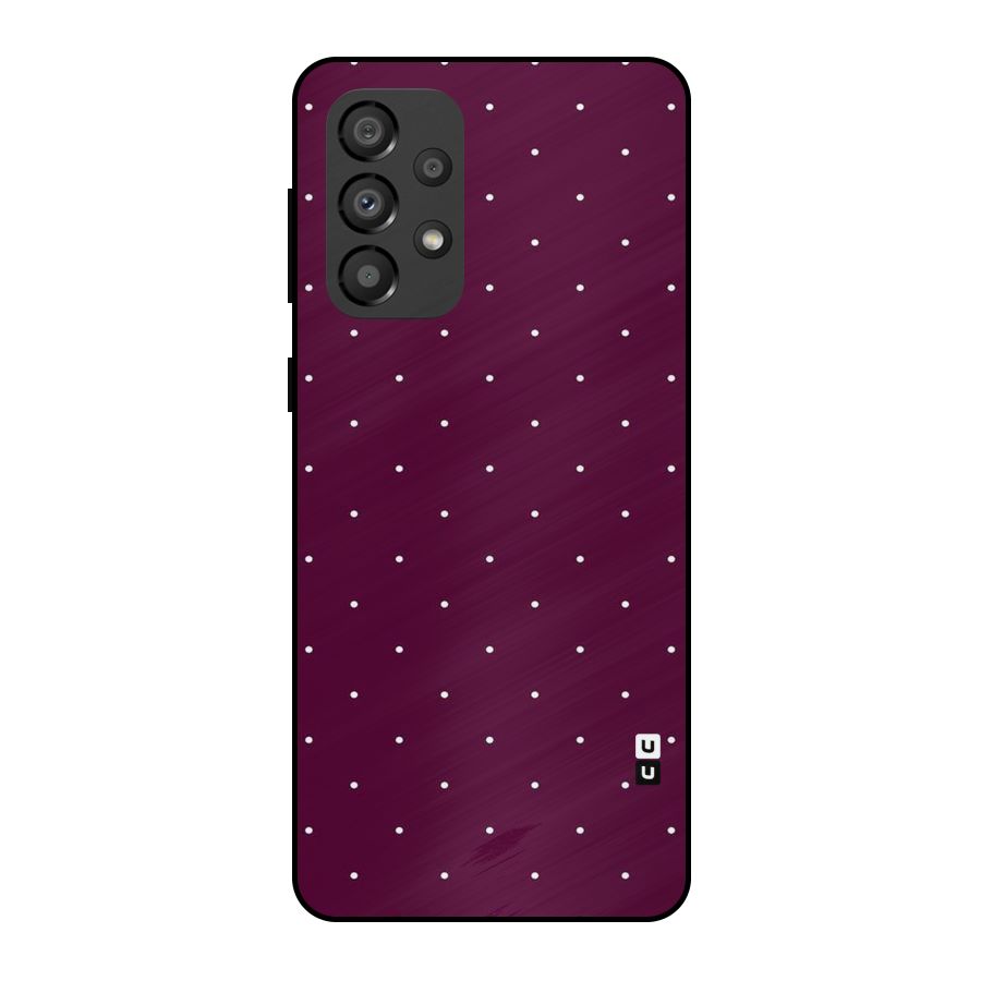 Purple Polka Metal Back Case for Galaxy A33 5G