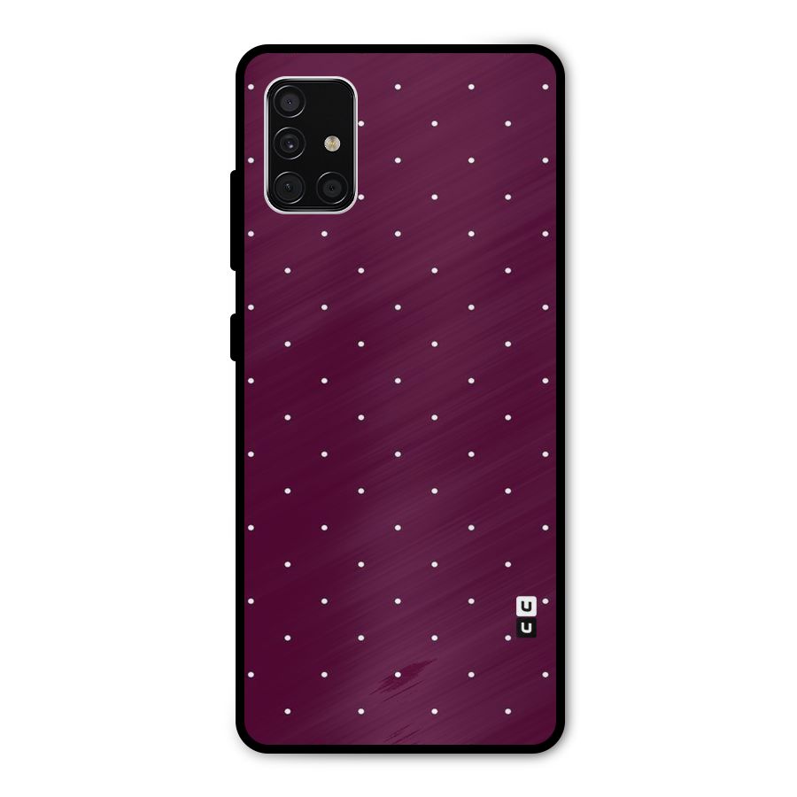 Purple Polka Metal Back Case for Galaxy A51