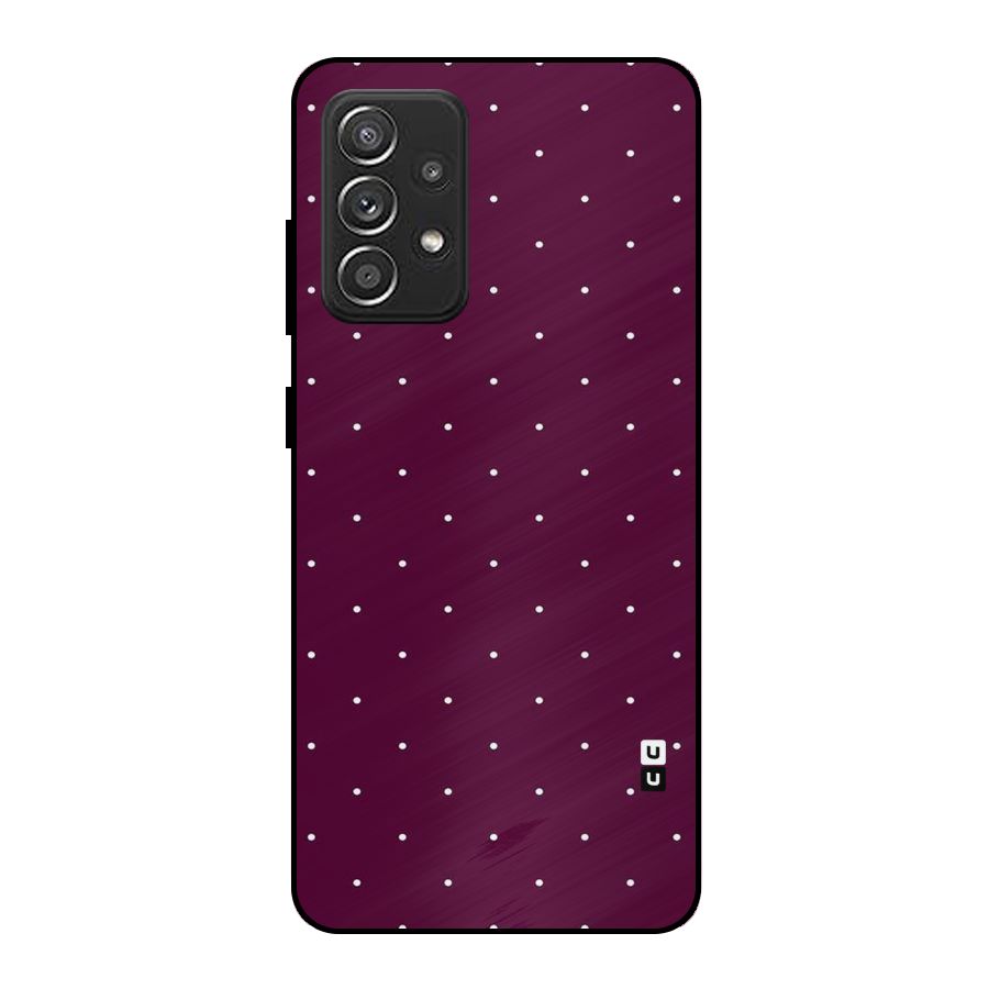 Purple Polka Metal Back Case for Galaxy A52s 5G