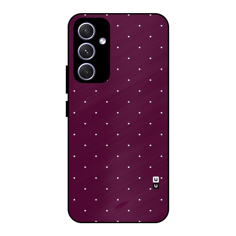 Purple Polka Metal Back Case for Galaxy A54