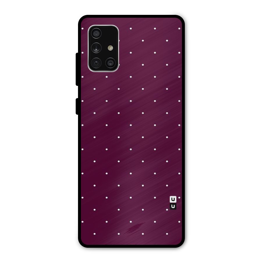 Purple Polka Metal Back Case for Galaxy A71