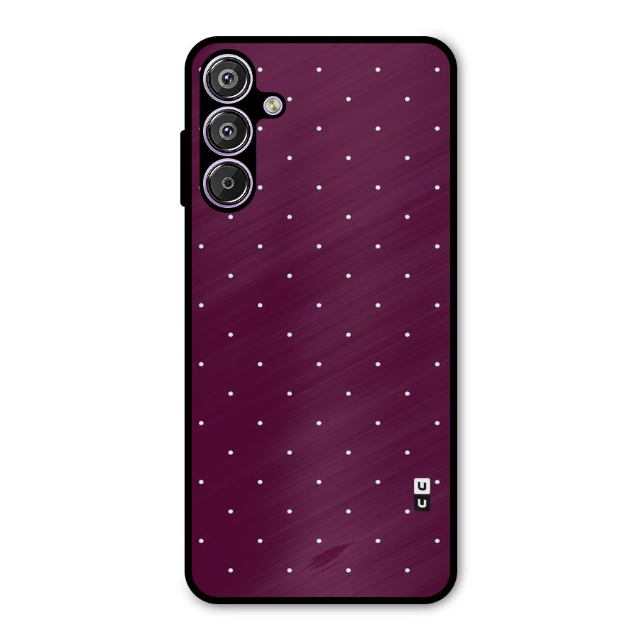 Purple Polka Metal Back Case for Galaxy F15