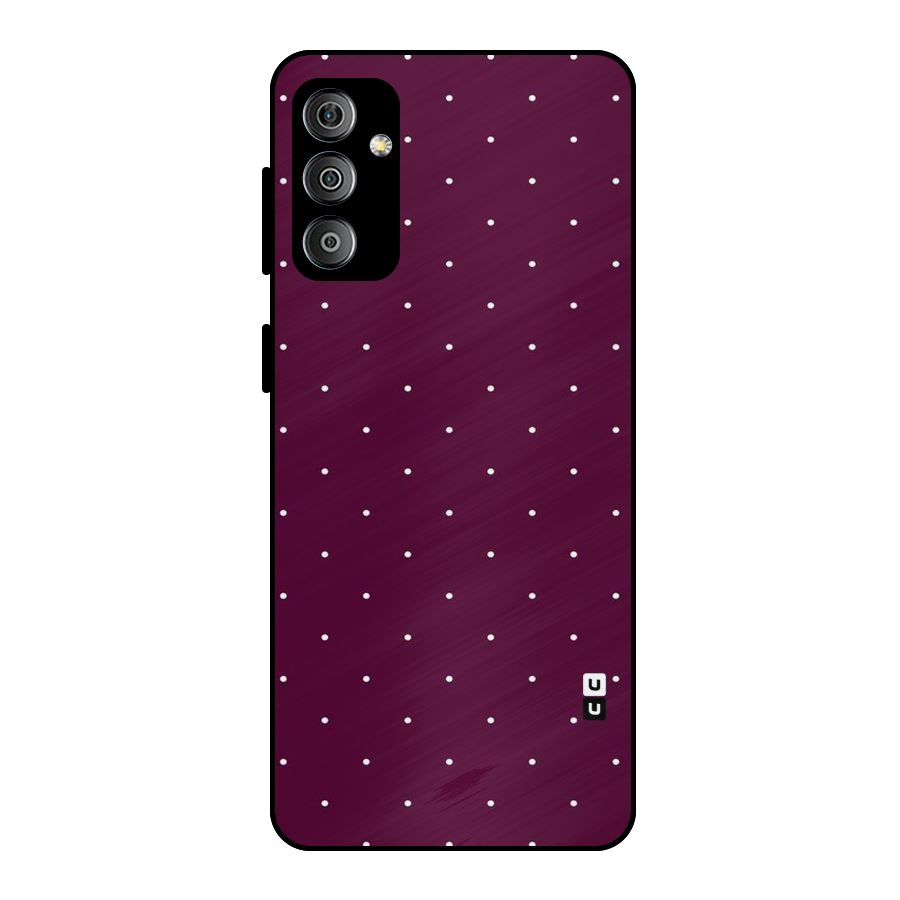 Purple Polka Metal Back Case for Galaxy F23