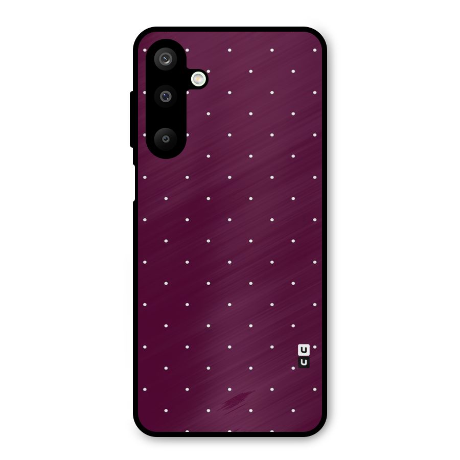 Purple Polka Metal Back Case for Galaxy M16