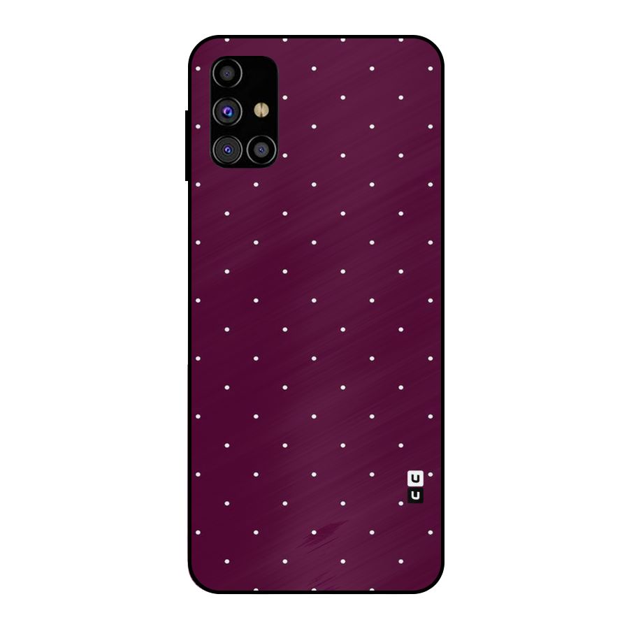 Purple Polka Metal Back Case for Galaxy M31s