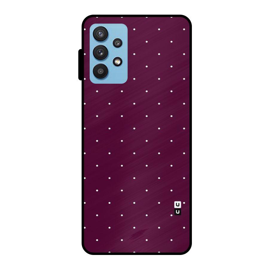 Purple Polka Metal Back Case for Galaxy M32 5G