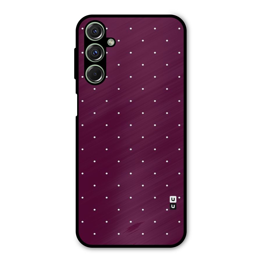 Purple Polka Metal Back Case for Galaxy M34