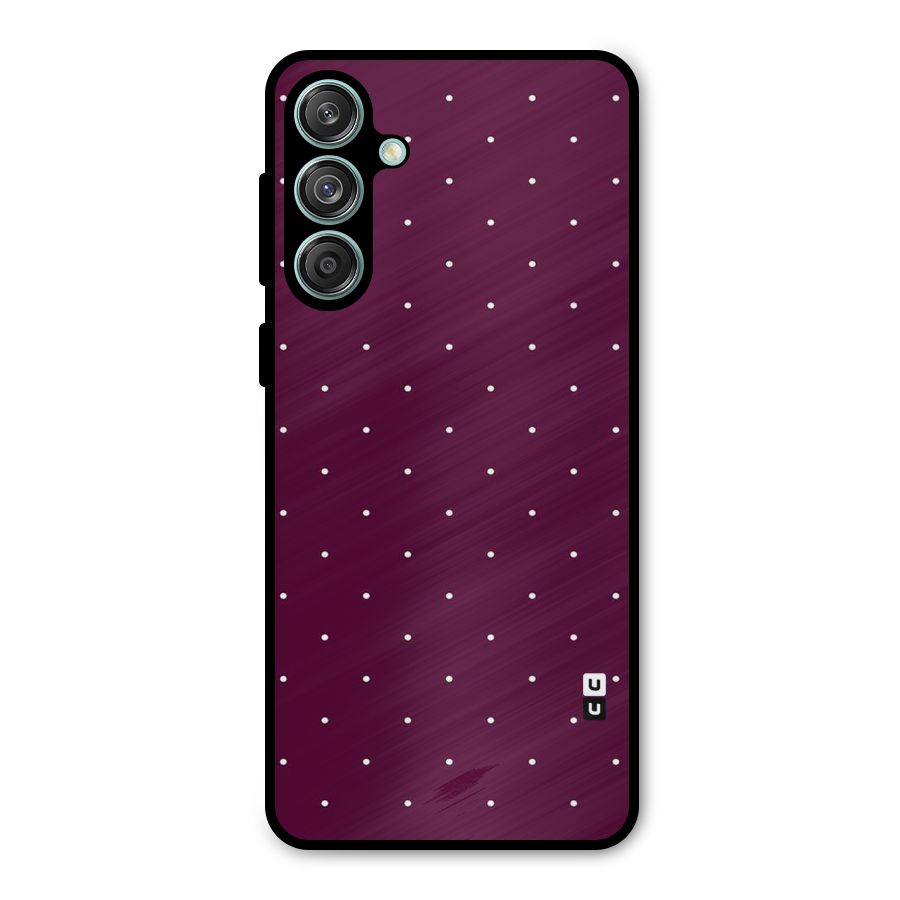 Purple Polka Metal Back Case for Galaxy M55 5G