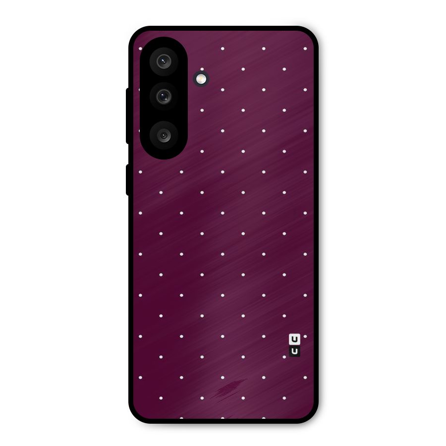 Purple Polka Metal Back Case for Galaxy M56