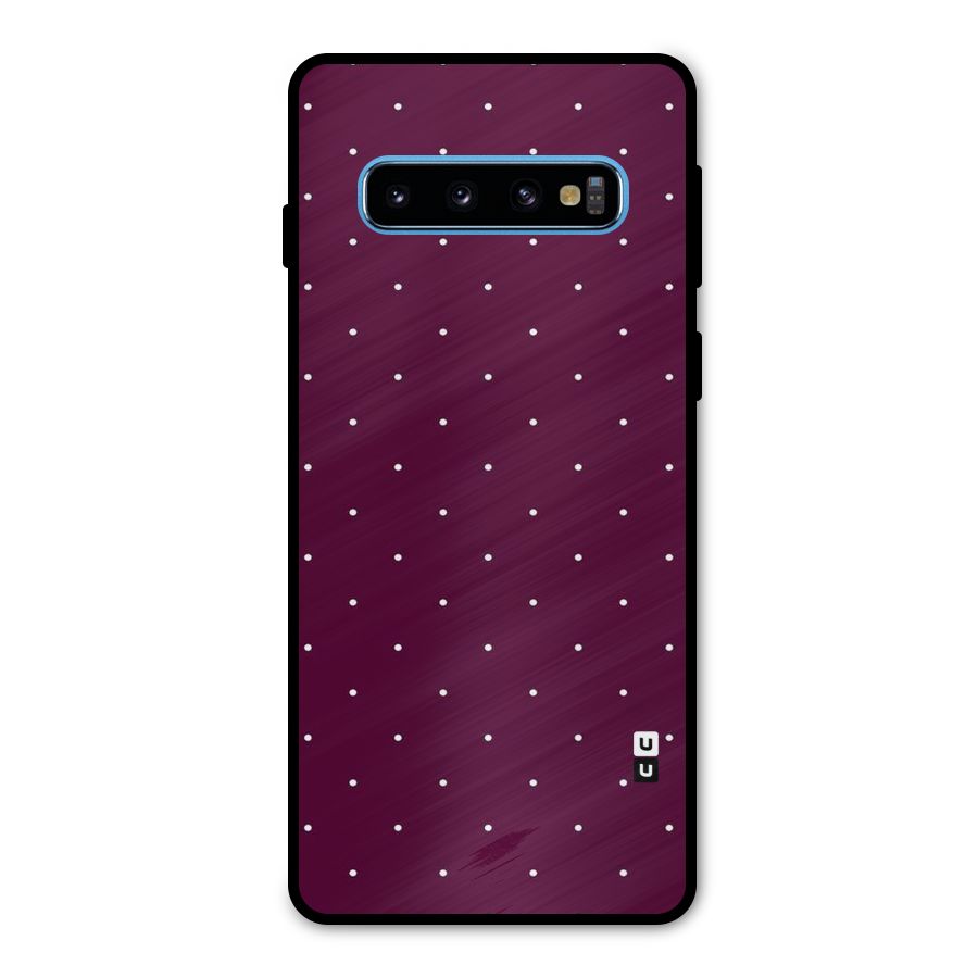 Purple Polka Metal Back Case for Galaxy S10