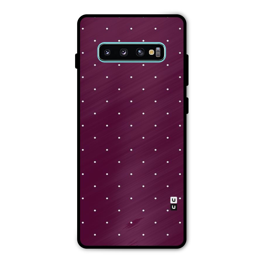 Purple Polka Metal Back Case for Galaxy S10 Plus