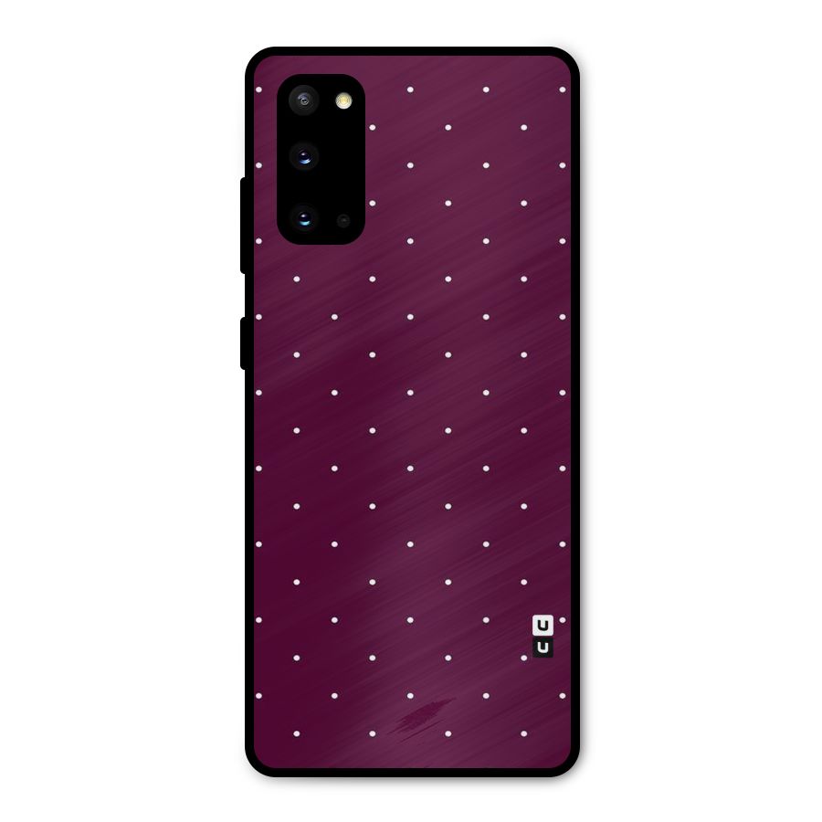 Purple Polka Metal Back Case for Galaxy S20