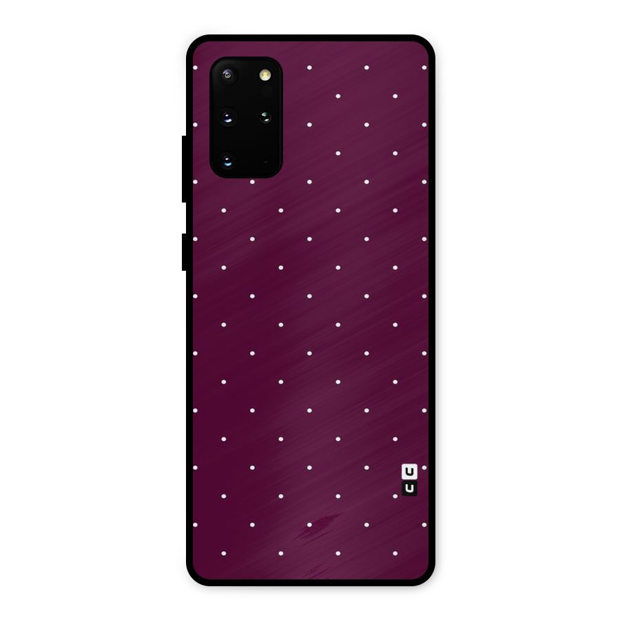 Purple Polka Metal Back Case for Galaxy S20 Plus