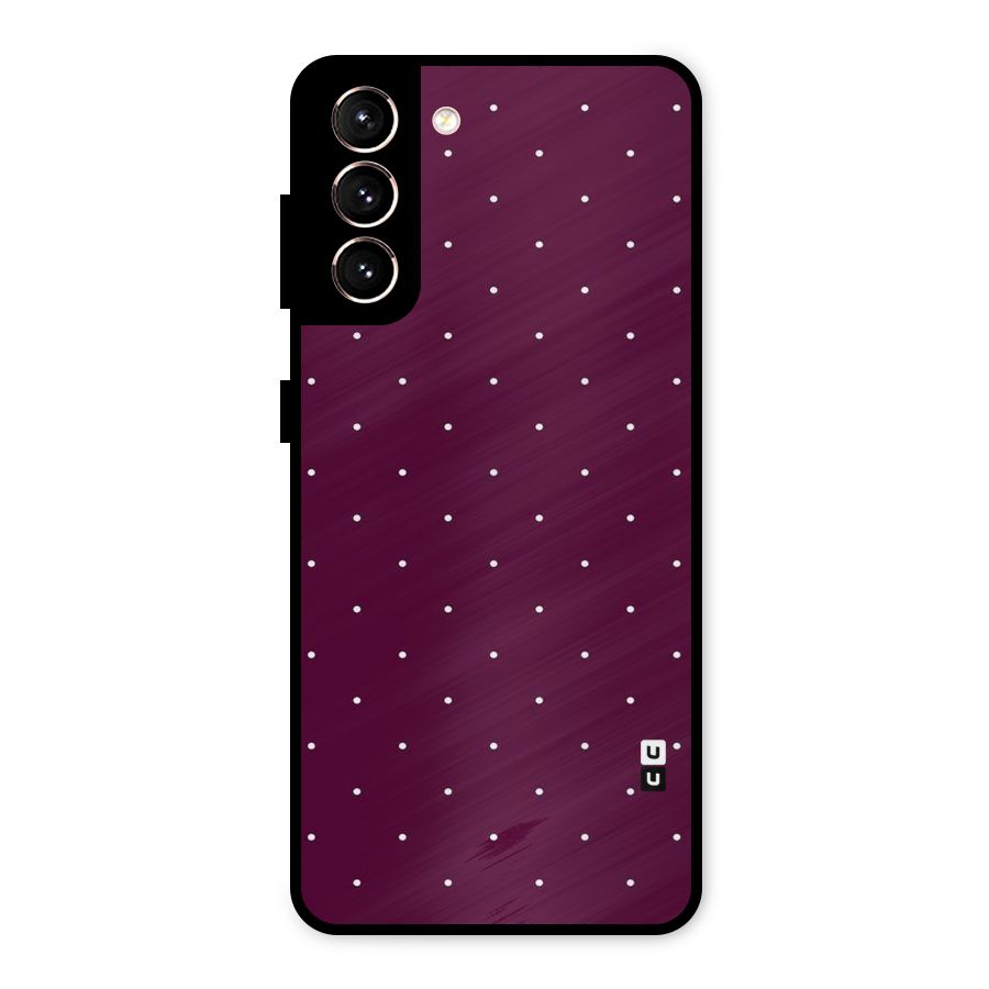 Purple Polka Metal Back Case for Galaxy S21 5G