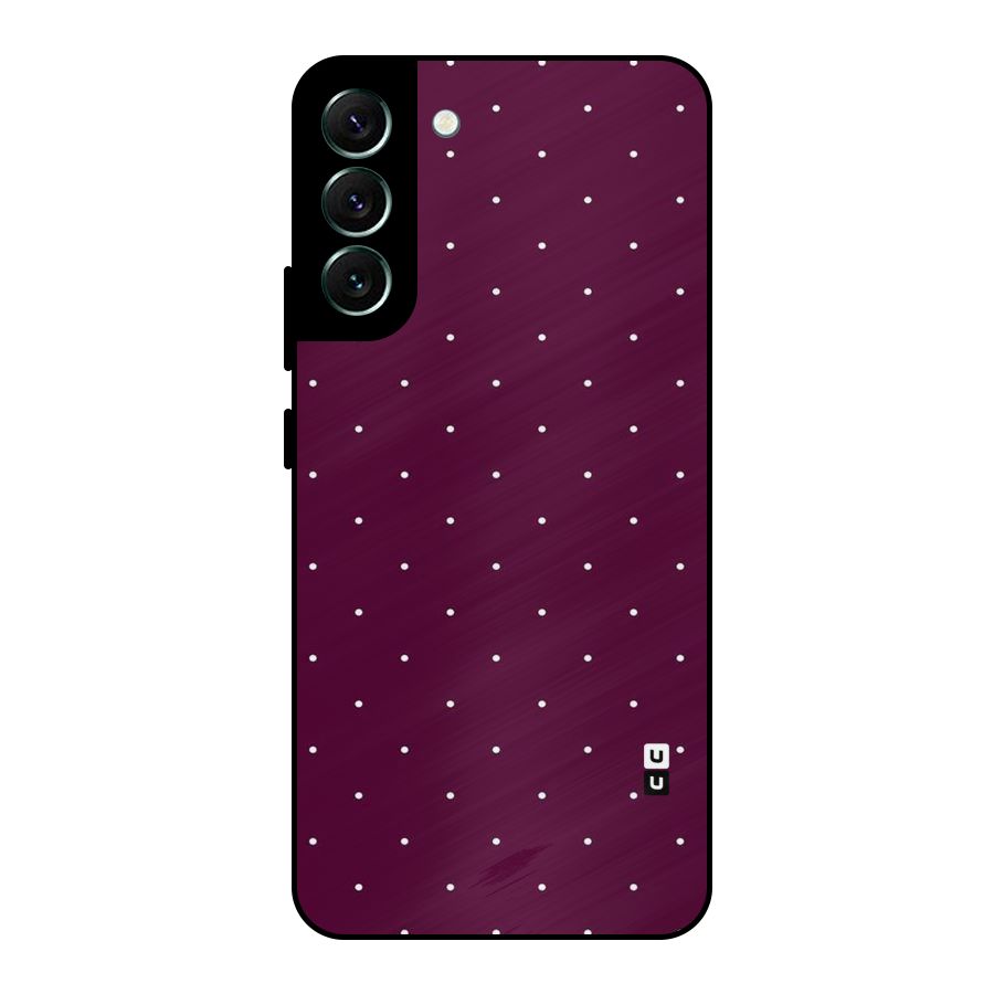 Purple Polka Metal Back Case for Galaxy S22 Plus 5G
