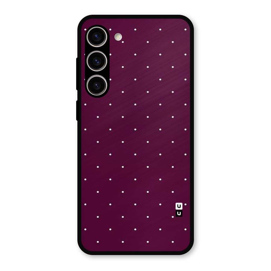 Purple Polka Metal Back Case for Galaxy S23 Plus