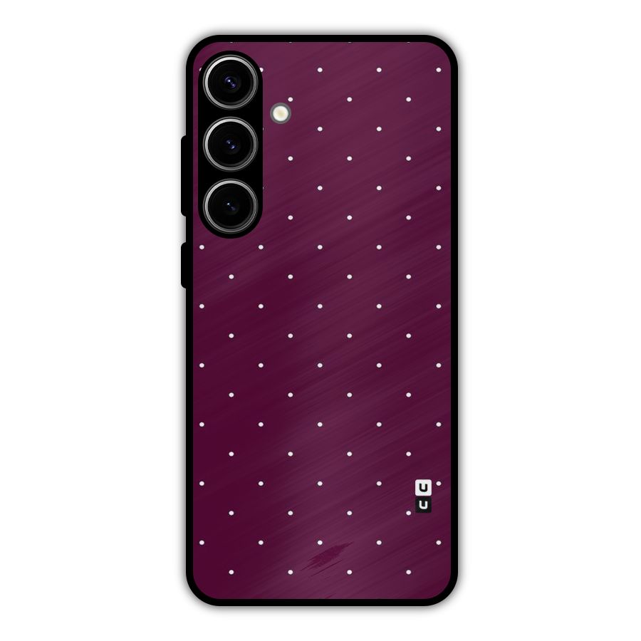 Purple Polka Metal Back Case for Galaxy S24 Plus