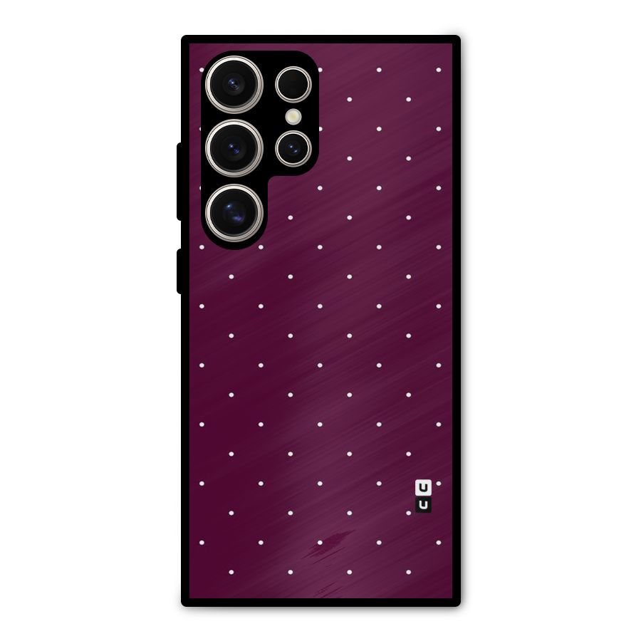Purple Polka Metal Back Case for Galaxy S24 Ultra