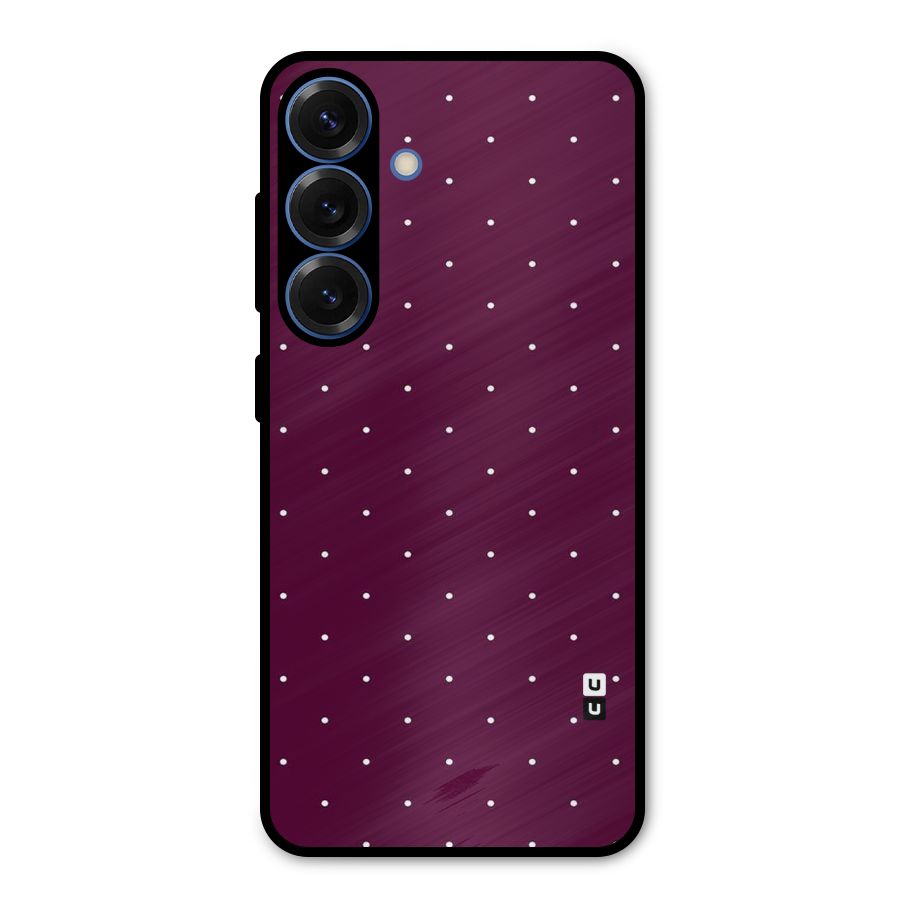 Purple Polka Metal Back Case for Galaxy S25