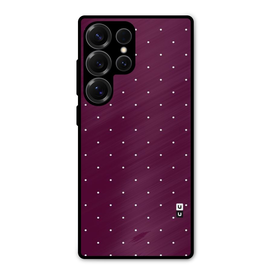 Purple Polka Metal Back Case for Galaxy S25 Ultra