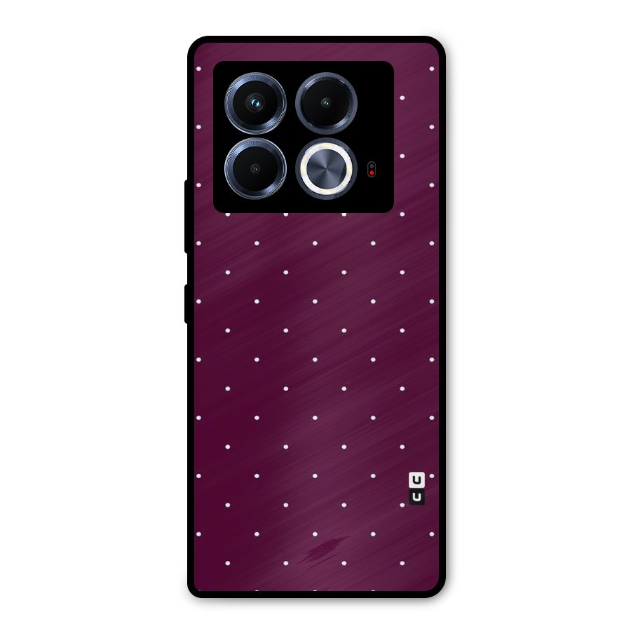 Purple Polka Metal Back Case for Infinix Note 40 5G
