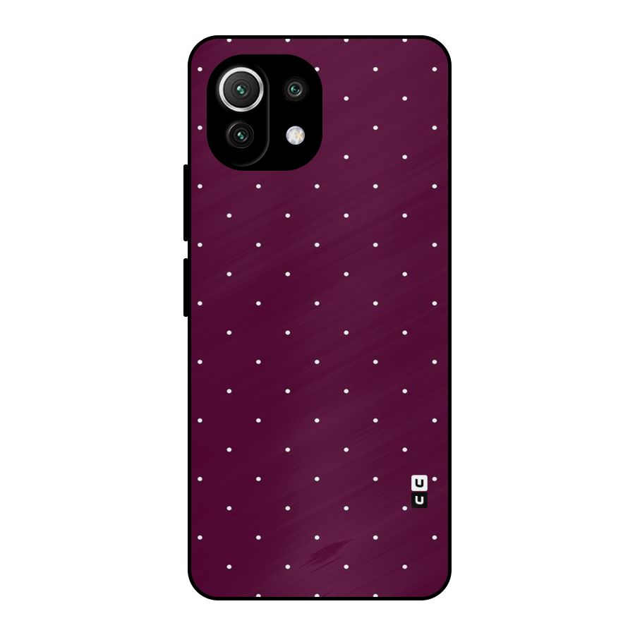 Purple Polka Metal Back Case for Mi 11 Lite NE 5G