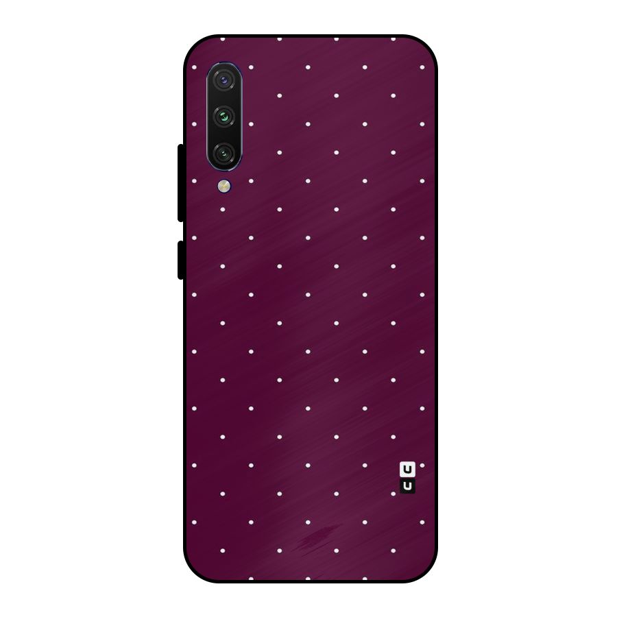 Purple Polka Metal Back Case for Mi A3