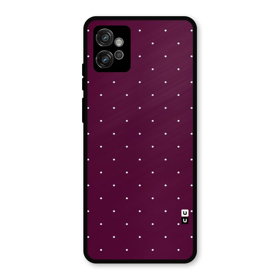 Purple Polka Metal Back Case for Moto G32