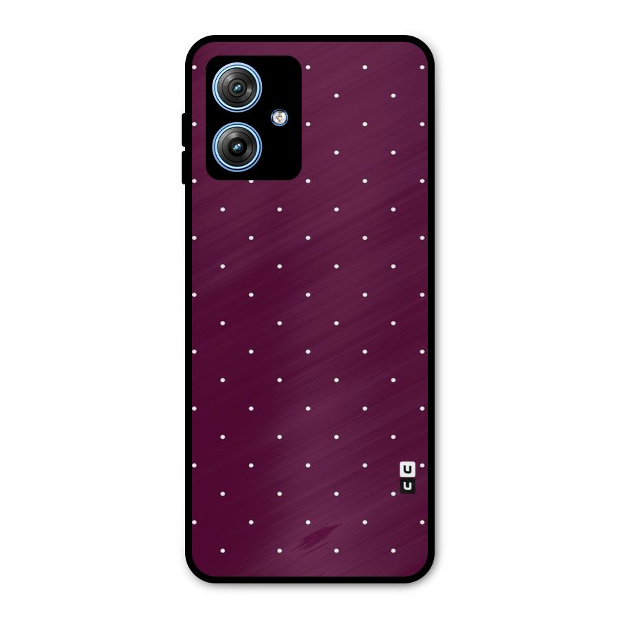Purple Polka Metal Back Case for Moto G54