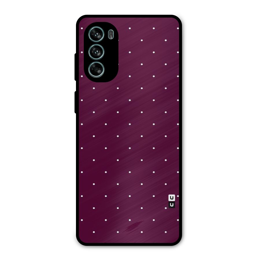 Purple Polka Metal Back Case for Moto G62