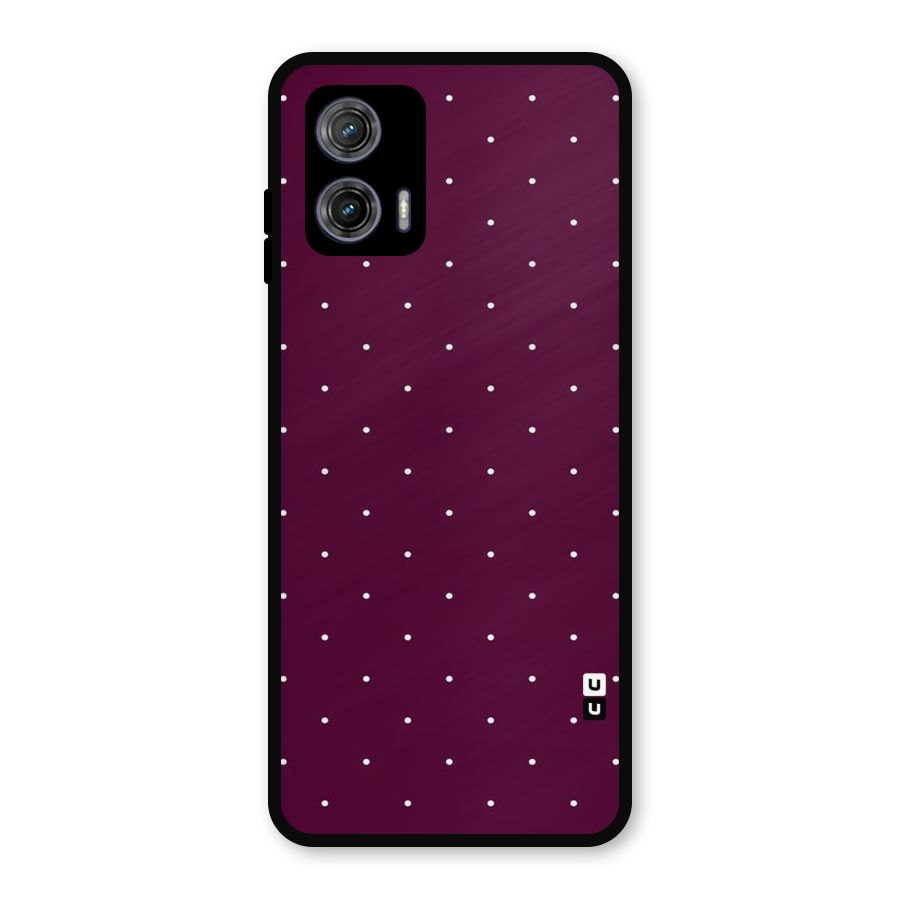 Purple Polka Metal Back Case for Moto G73
