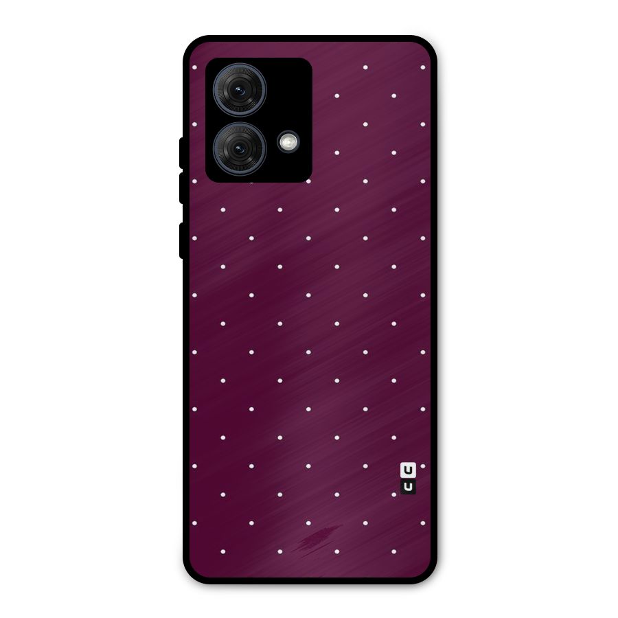 Purple Polka Metal Back Case for Moto G84