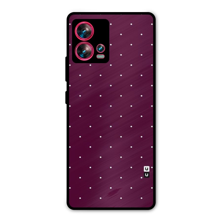 Purple Polka Metal Back Case for Motorola Edge 30 Fusion