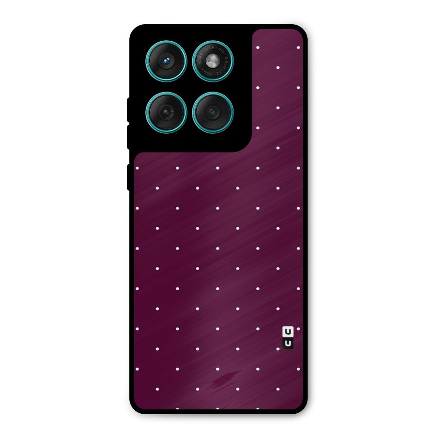 Purple Polka Metal Back Case for Motorola Edge 60
