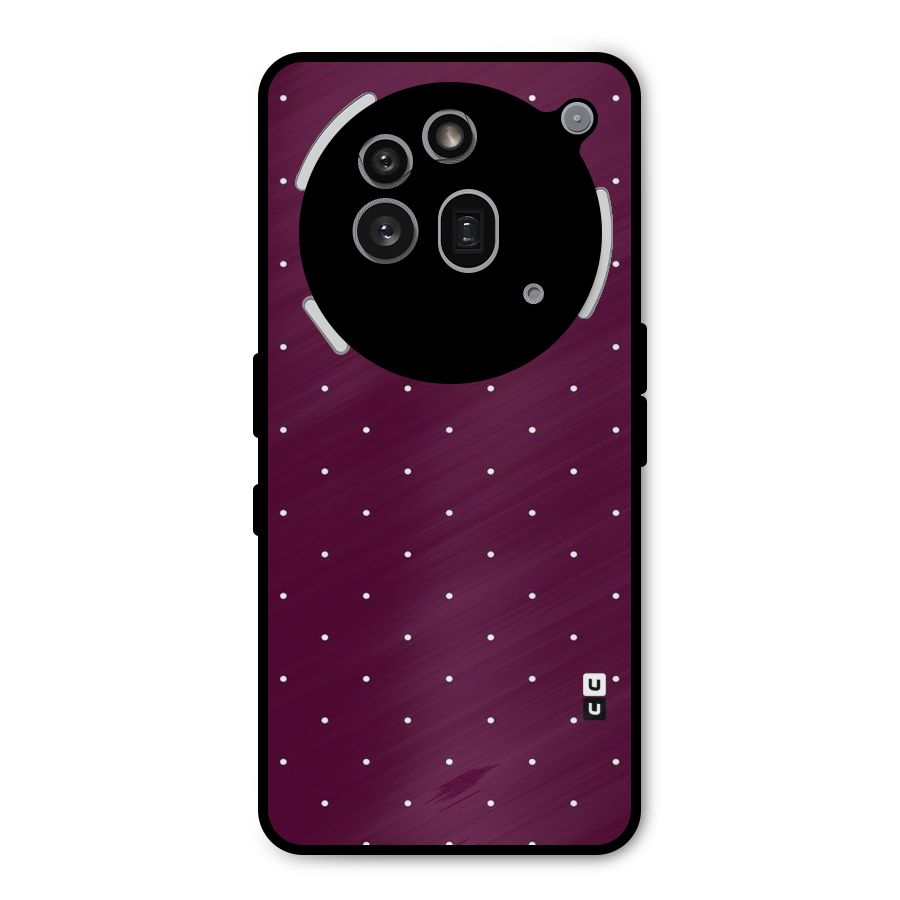 Purple Polka Metal Back Case for Nothing Phone 3a Pro