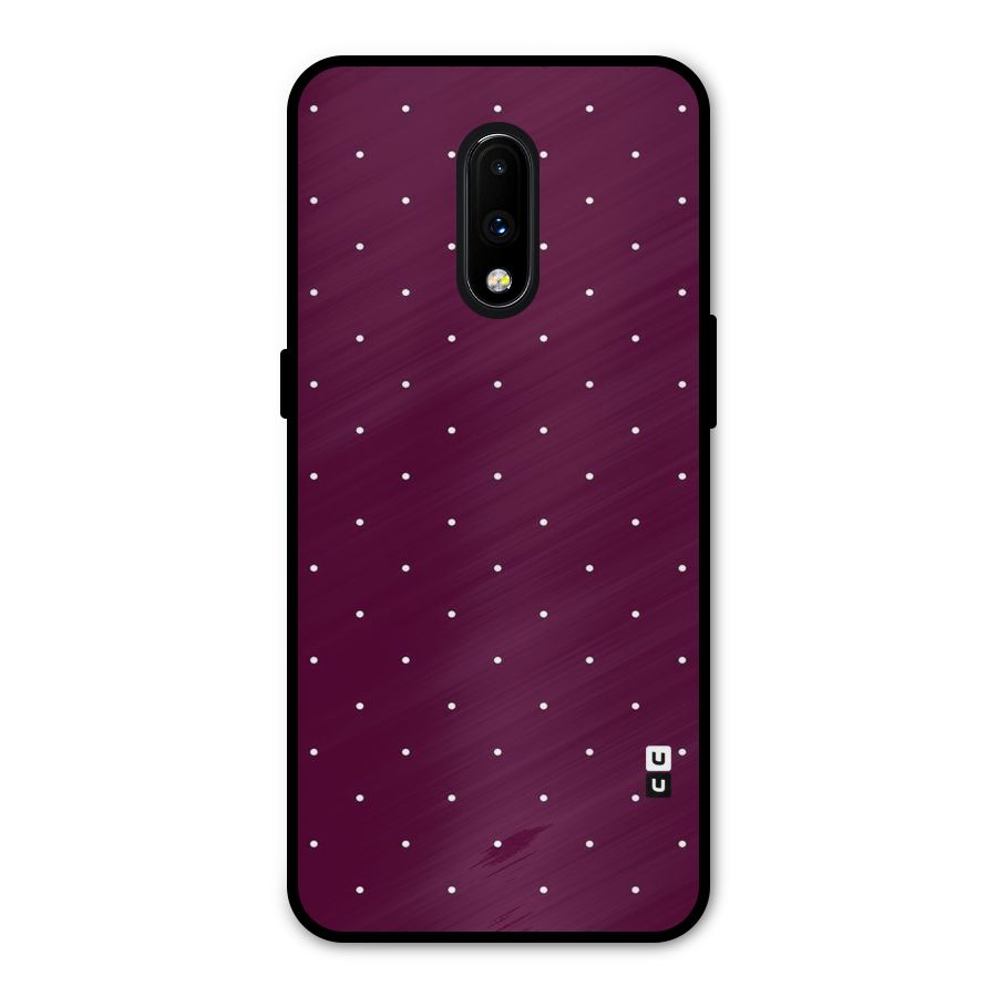 Purple Polka Metal Back Case for OnePlus 7