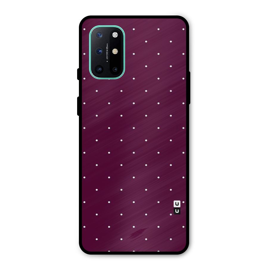 Purple Polka Metal Back Case for OnePlus 8T