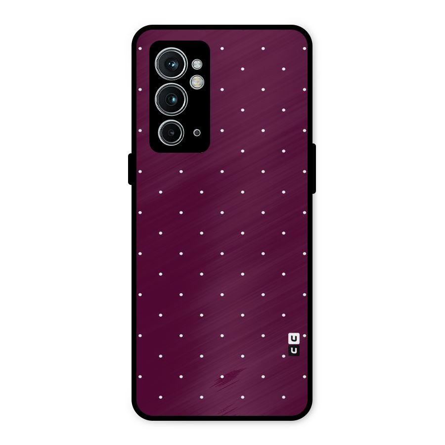 Purple Polka Metal Back Case for OnePlus 9RT 5G