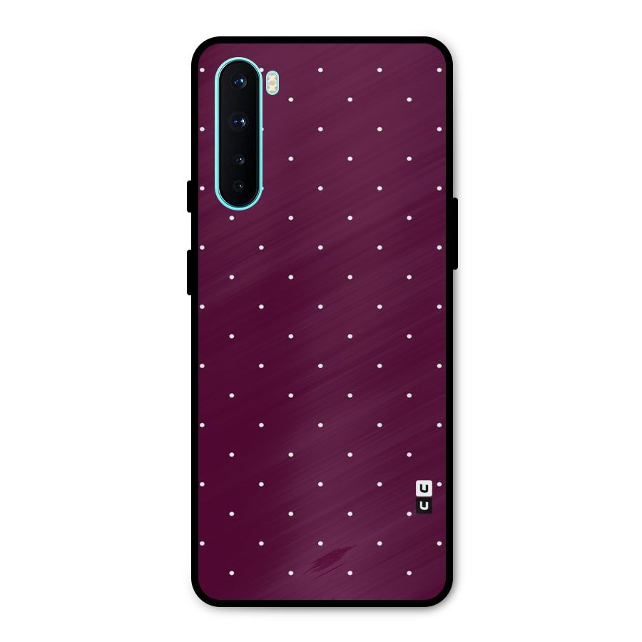 Purple Polka Metal Back Case for OnePlus Nord