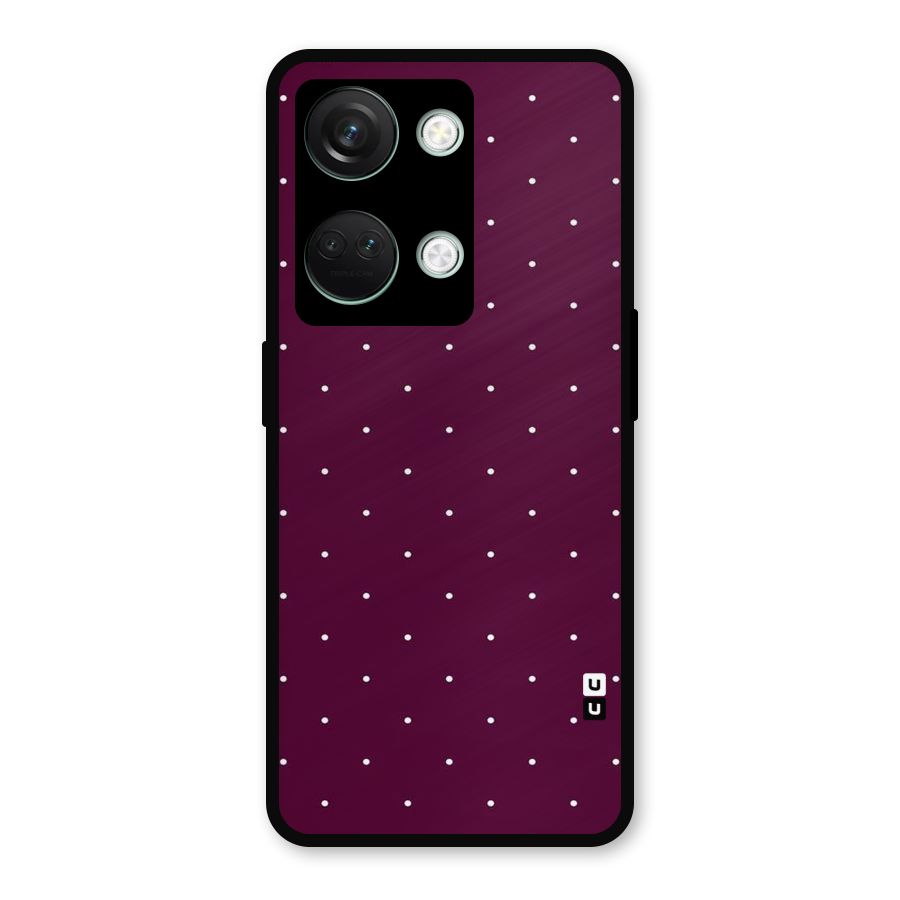 Purple Polka Metal Back Case for OnePlus Nord 3