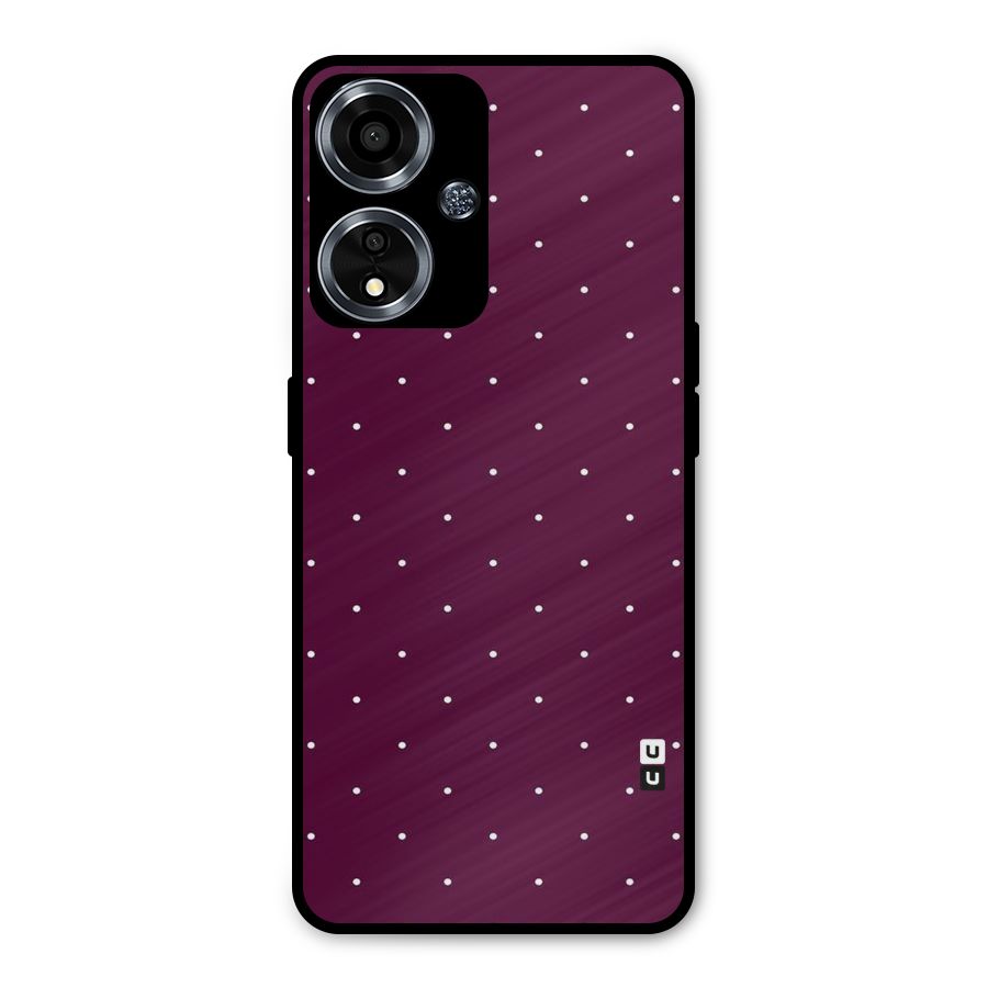 Purple Polka Metal Back Case for Oppo A59