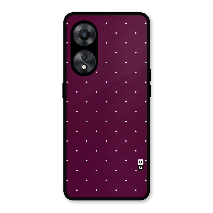 Purple Polka Metal Back Case for Oppo A78