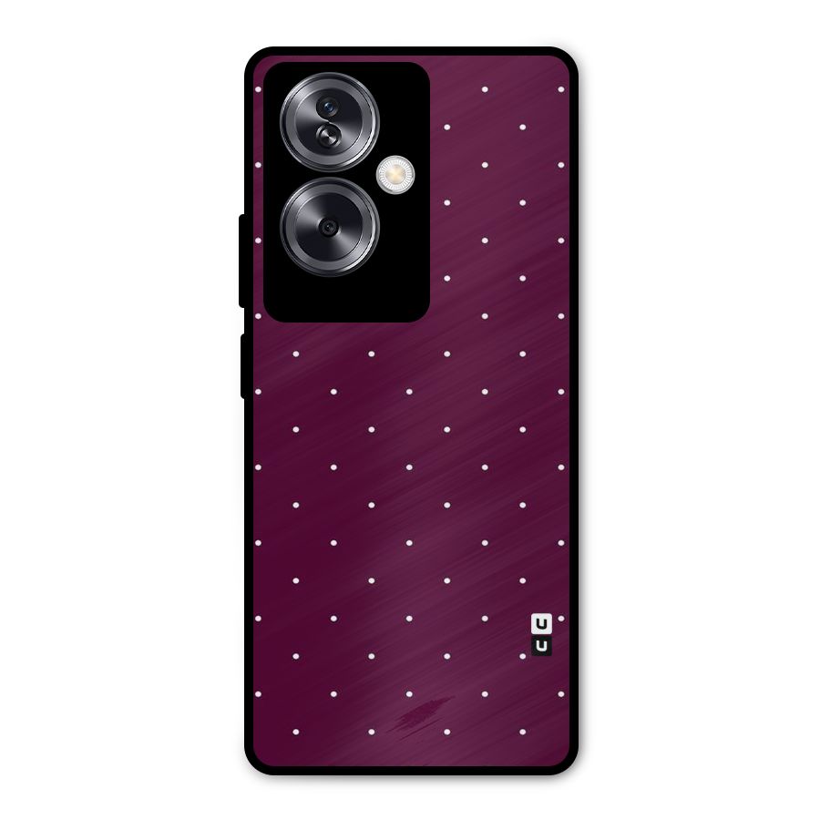 Purple Polka Metal Back Case for Oppo A79 5G