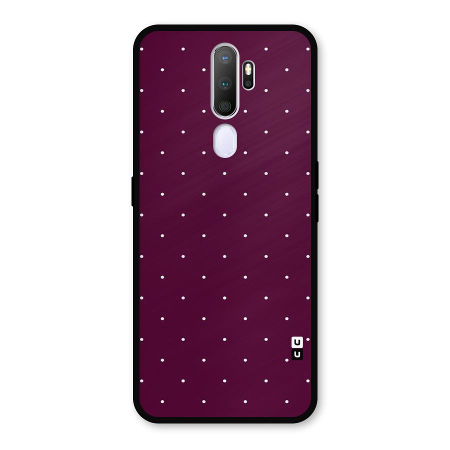 Purple Polka Metal Back Case for Oppo A9 (2020)
