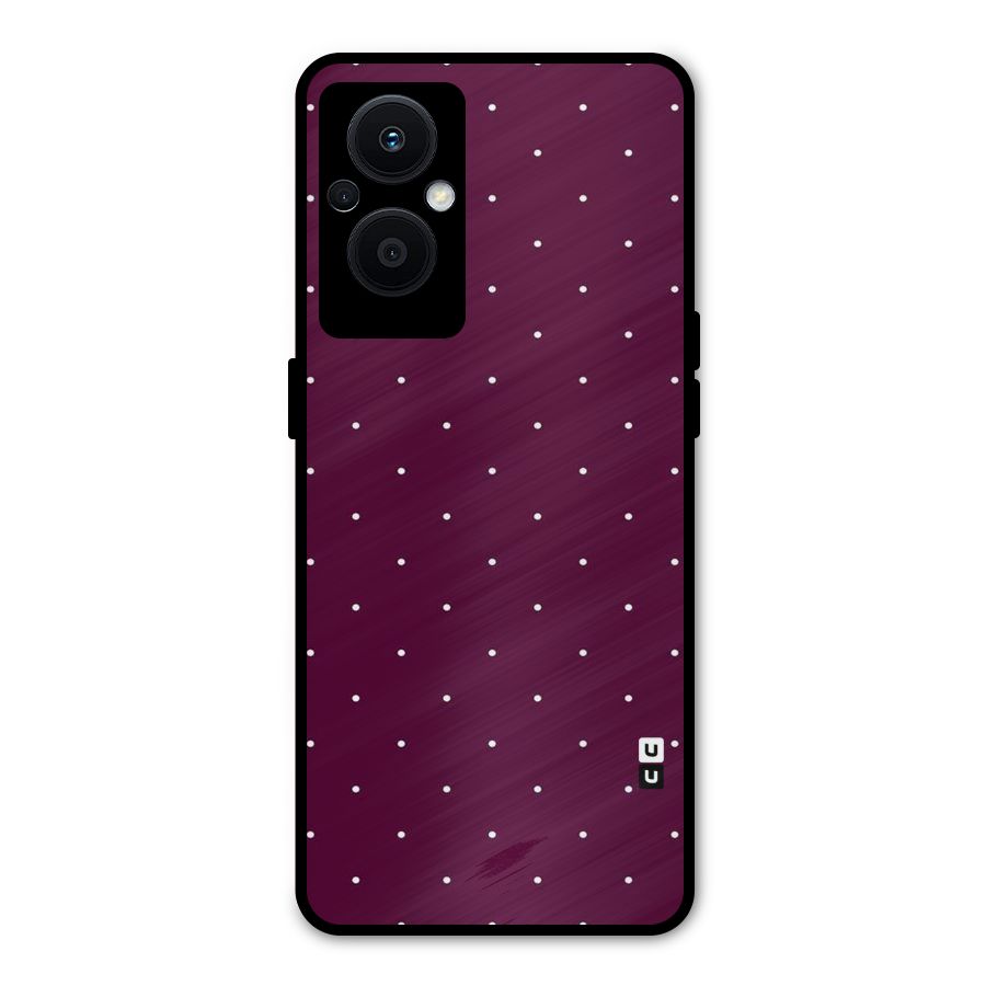 Purple Polka Metal Back Case for Oppo F21 Pro 5G