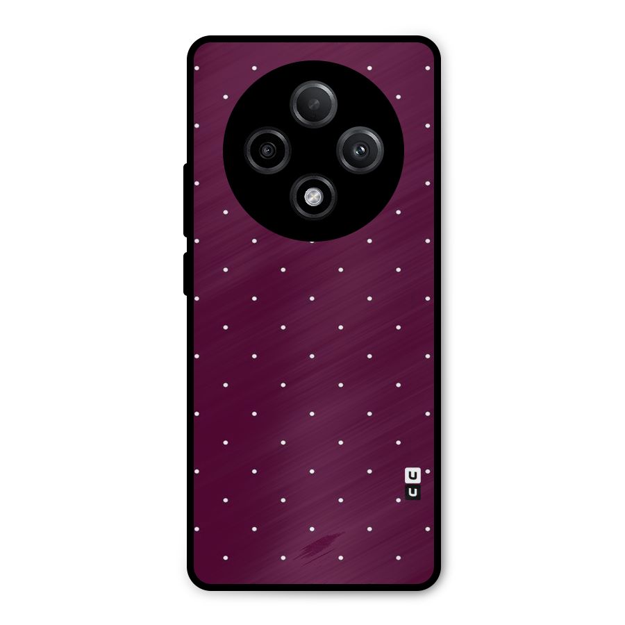 Purple Polka Metal Back Case for Oppo F27 Pro Plus