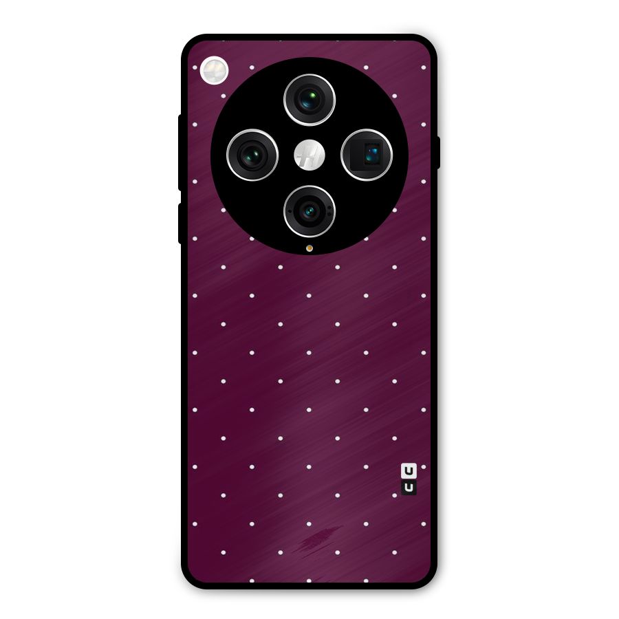 Purple Polka Metal Back Case for Oppo Find X8 Pro